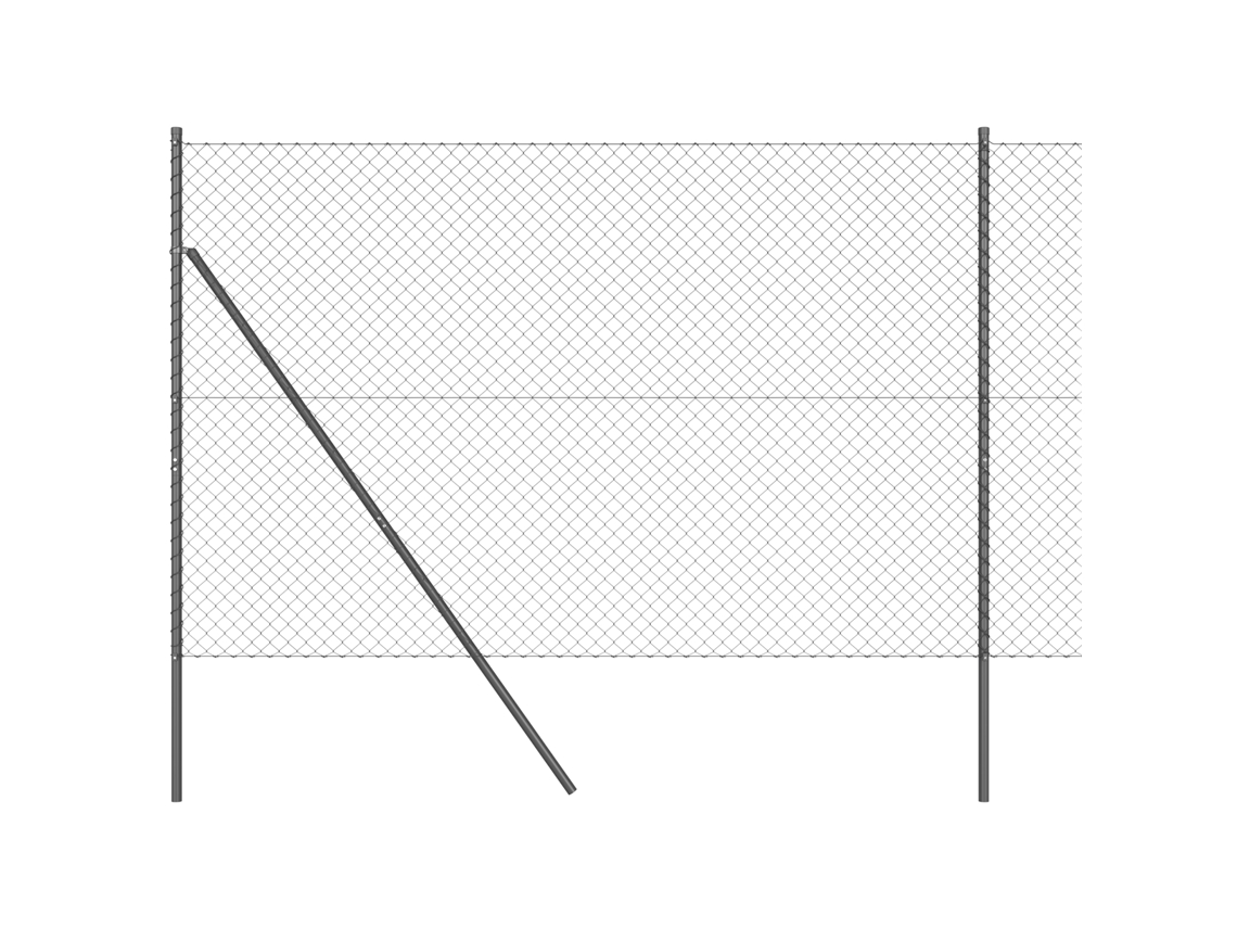 Conjunto 1 Poste De Cerca Vidaxl Cinzento Aço (10 X 1,5 M)