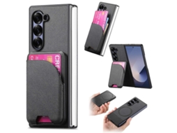 Capa Para Celular Em Couro Sintético Com Estampa Sarjada E Fecho Magnético.