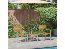 Vidaxl Conjunto De Jantar Para Jardim 3 Pcs Castanho