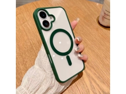 Capa Para Iphone 17 Em Acrílico Transparente Verde-cangle Com Proteção Magnética Contra Quedas. Simples.