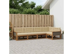 Vidaxl Conjunto De Sofás Para Exterior 5 Unid. Natural E Bege