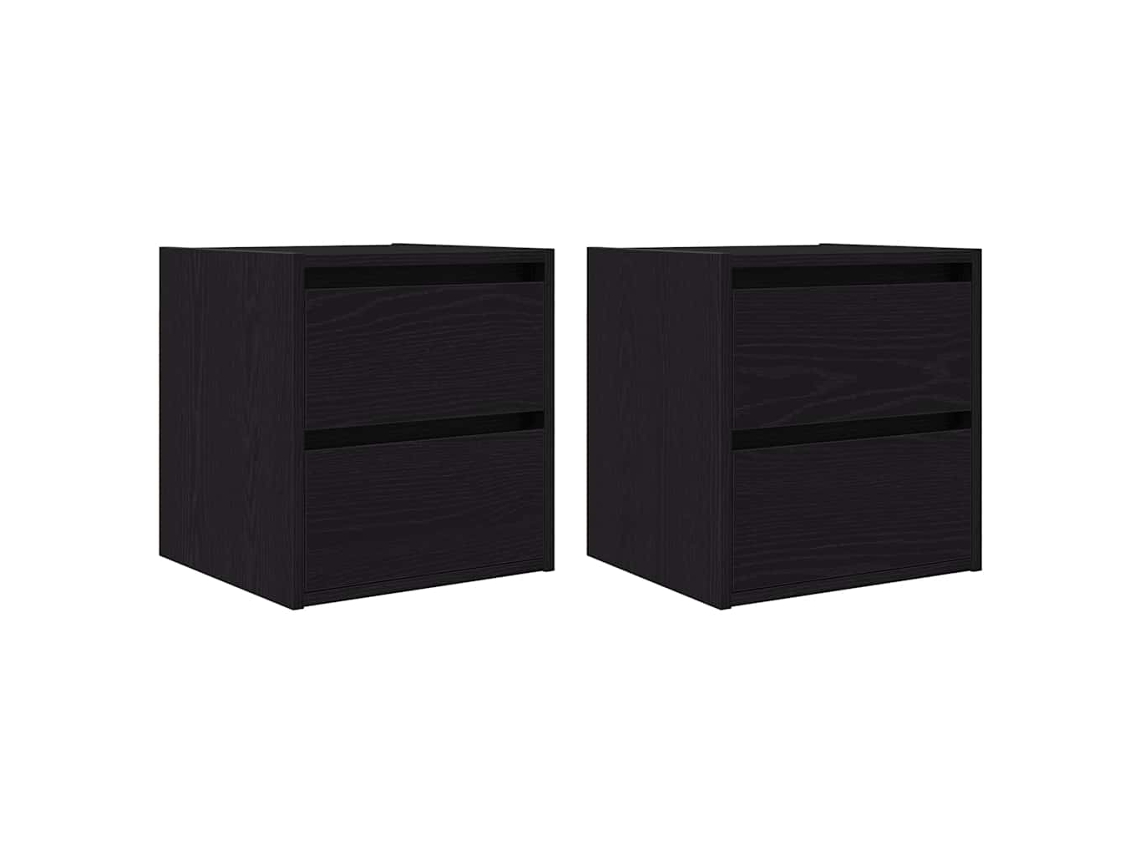 Wall-mounted Bedside Cabinet, Wall-mounted Bedside Cabinets Vidaxl Preto Madeira Processada (n/a)