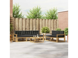 Vidaxl Conjunto De Sofás Para Exterior 6 Pcs Branco E Antracite