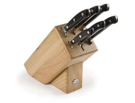 Bloco de Facas de Cozinha Ergoforge, Aço, Preto, 33x31x13 cm, Sanelli