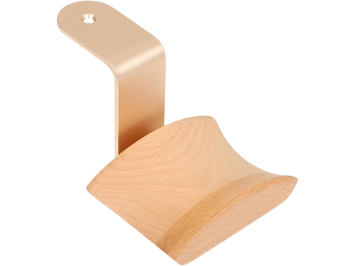 Suporte Para Fones De Ouvido Em Madeira Maciça Com Gancho De Liga De Alumínio, Design Simples E Prático, Economiza