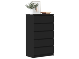 Cajonera de madera negra 60x36x103 cm