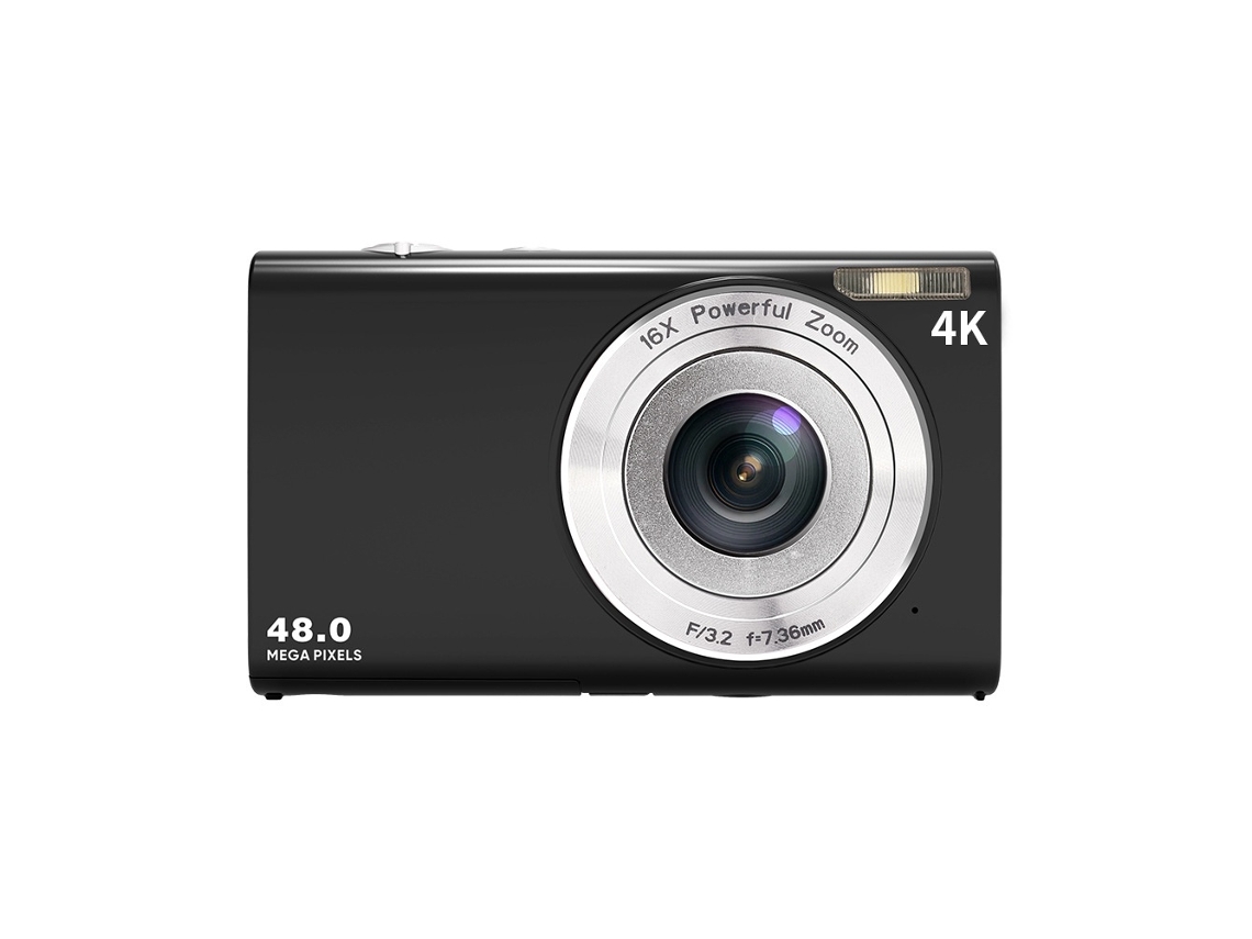 Câmera Digital, Câmera De Vlog 4k Com Foco Automático Para Fotografia Com Cartão De 32 Gb, Compacta Portátil De 48 Mp (preta)