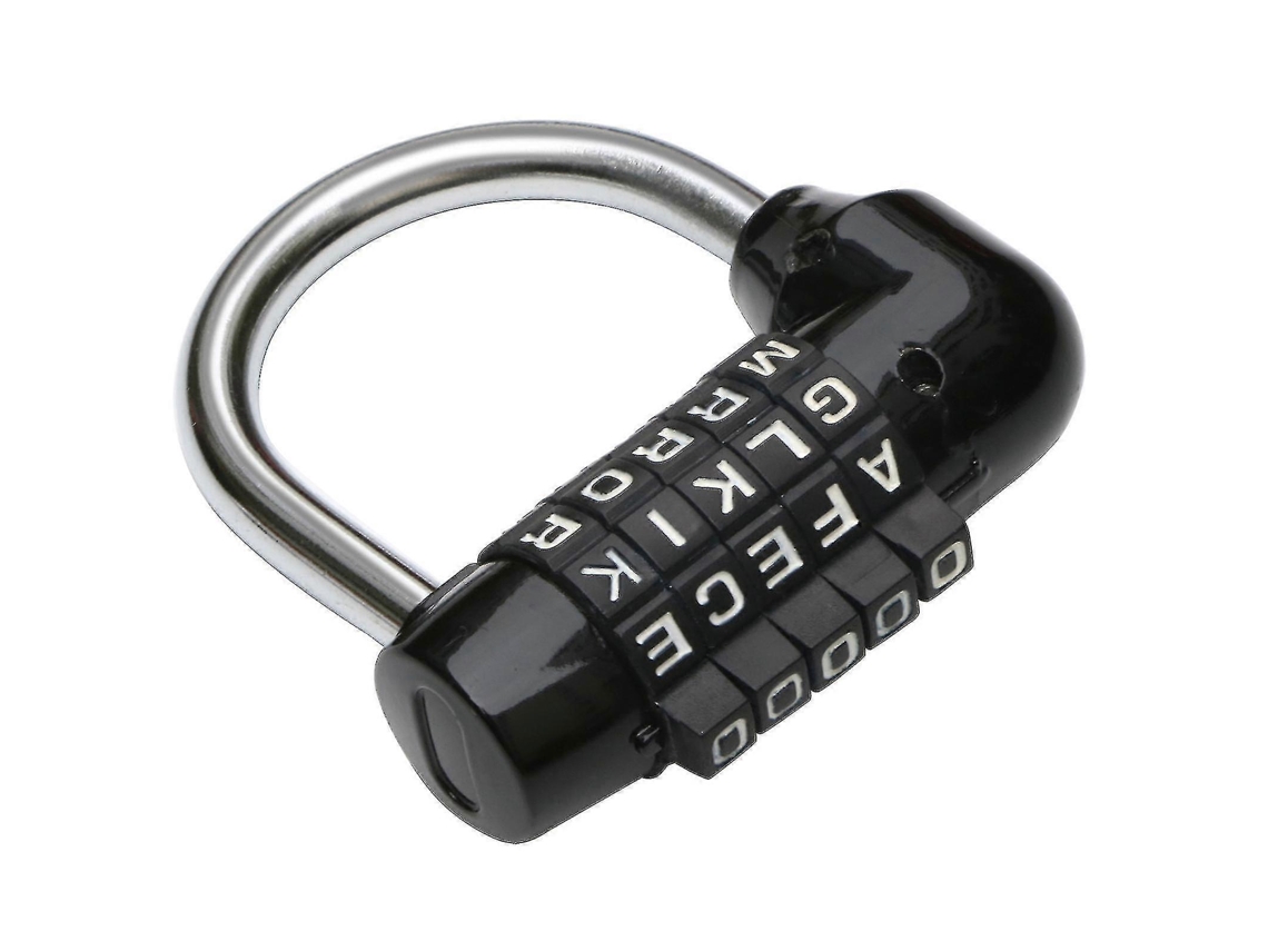 Cadeado Com Código De 5 Letras, Preto