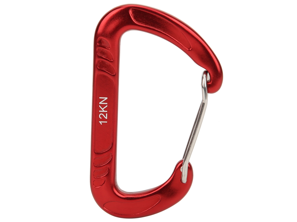 Carabina D 12kn com Trava para Paraquedismo Vermelha