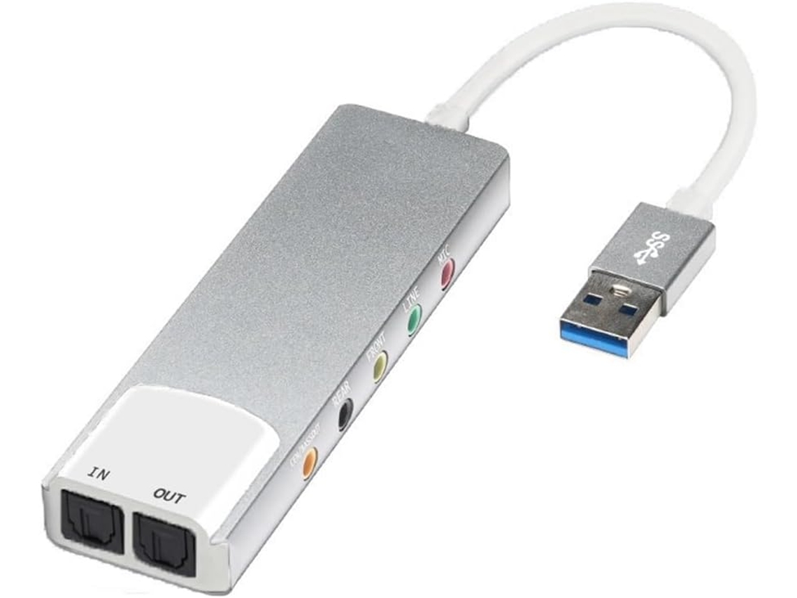Placa Conversora de Áudio Usb Externa, Adaptador de Fone de Ouvido 5.1 Canais, Som Spdif. SFUSHOS
