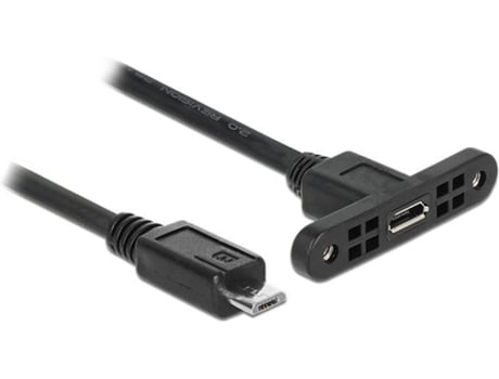 Cabo USB DELOCK Micro-USB B/Micro-USB B 0.25 m Macho/Fêmea Preto
