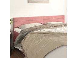 Cabecero de terciopelo de 2 piezas 80x5x78/88 cm rosa