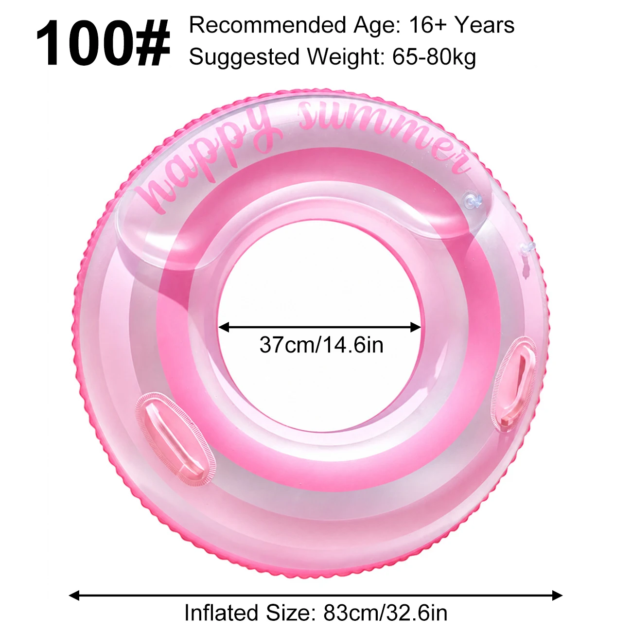 (100 Rosa) Uma Boia Inflável Gigante Listrada Azul Claro, Brinquedo Para Piscina