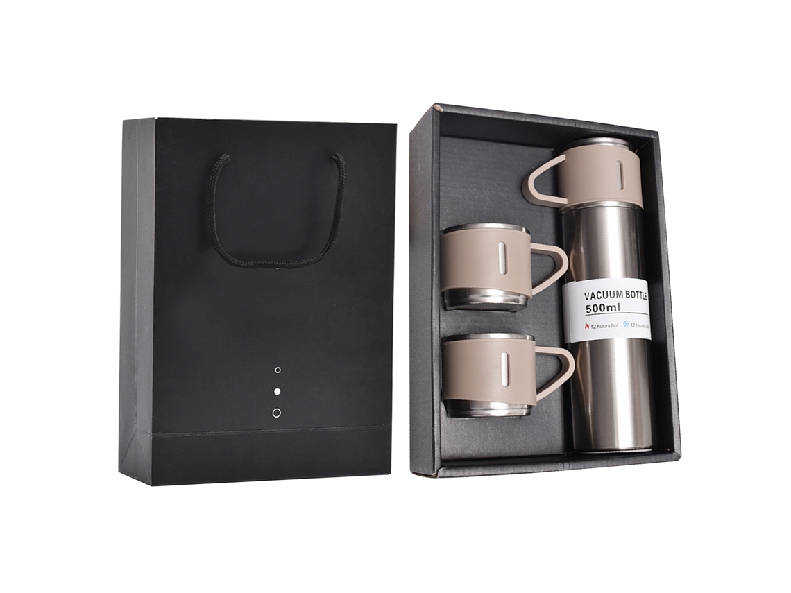 Conjunto de Garrafas Térmicas Aço Inox com Alça Portátil