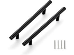 Puxadores Para Móveis, Conjunto De 2, Porta Em Aço Inoxidável Preto Com Parafuso