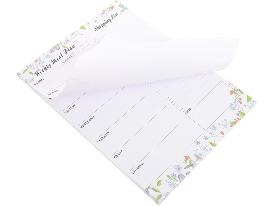 Bloc-notes Destacável Planificador De Repas Hebdomadaire, Menus, Design Double, Papel E Aimant