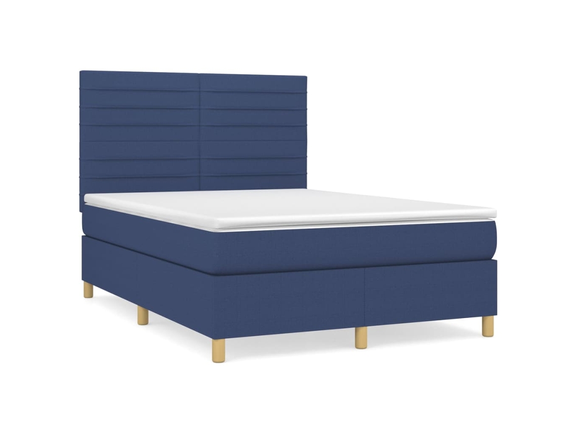 Box Spring Bed, Box Spring Beds Vidaxl Azul Tecido (140 X 200 Cm)