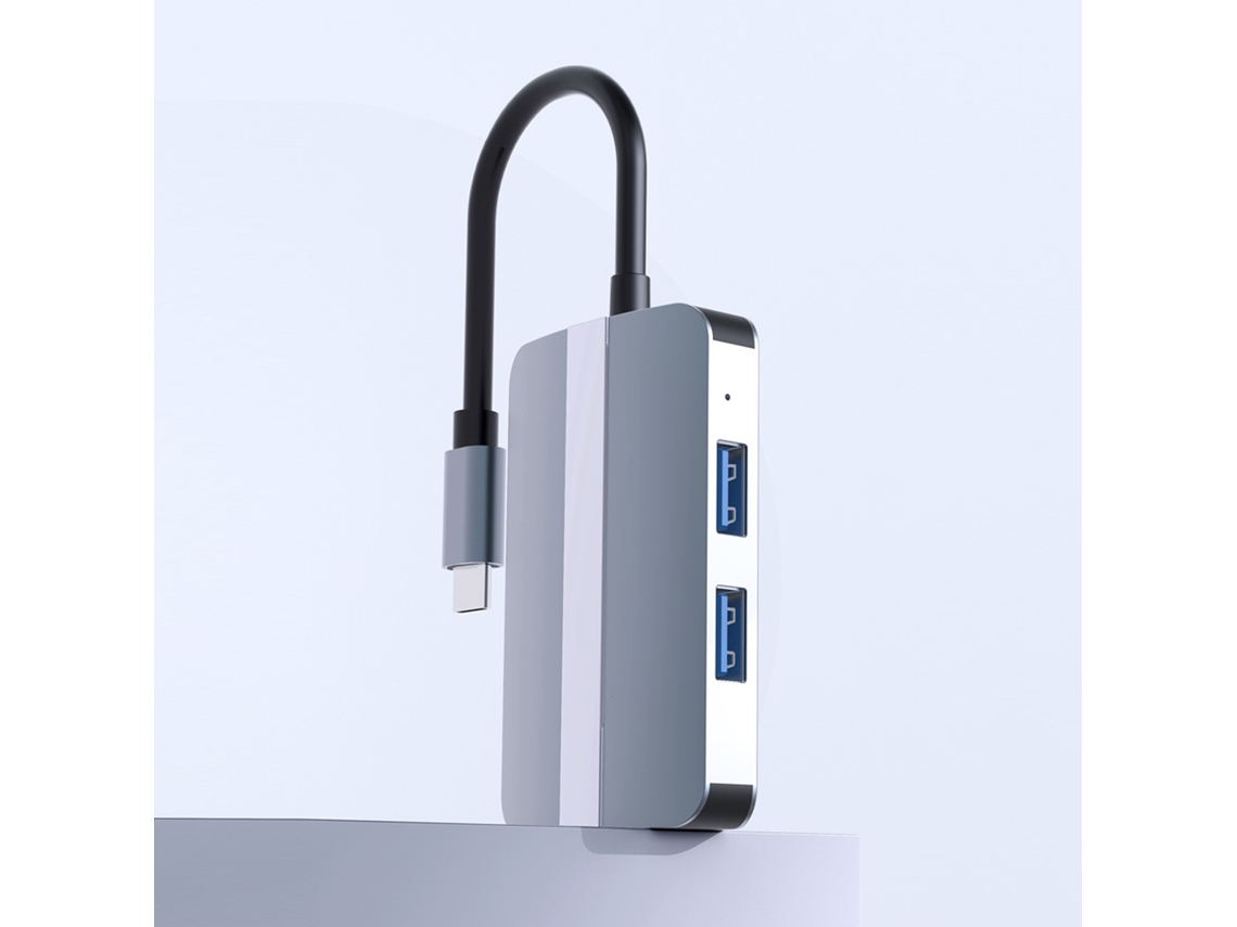 Aetheria concentrador Usb C 5 em 1 com Leitor de Cartões Sd/tf, Ethernet Rj45, Usb 3.0 e 2.0 para Macbook Huawei Samsung