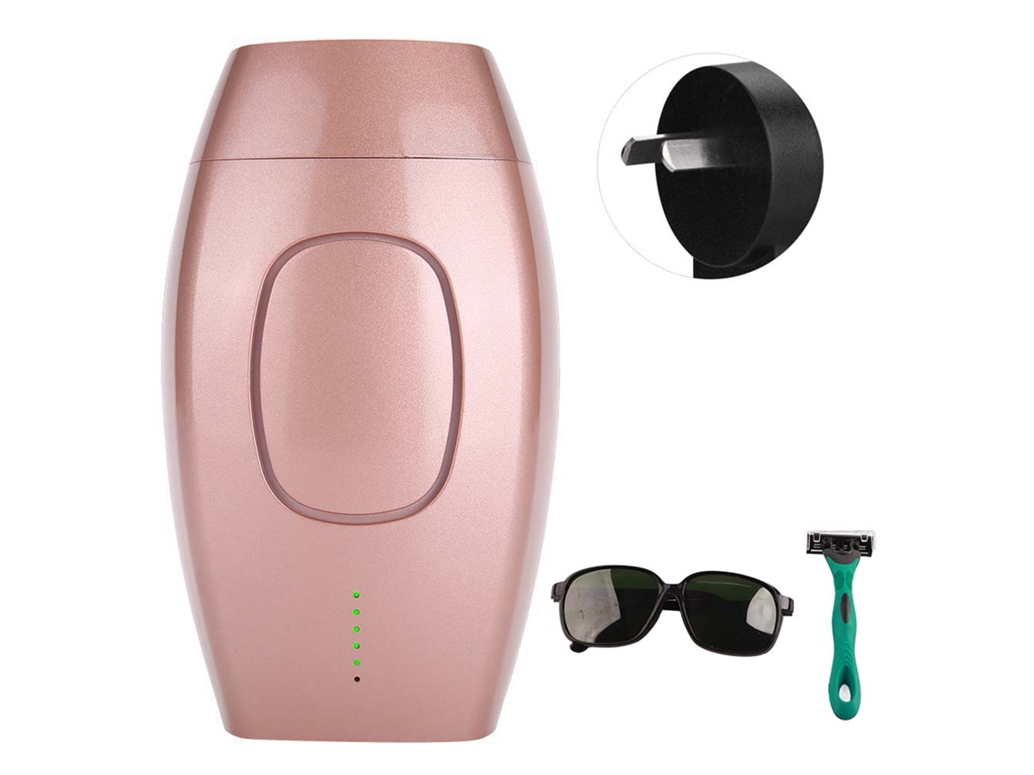 Depilador a laser IPL indolor para o corpo e partes íntimas, modelo 2026, na cor rosa.