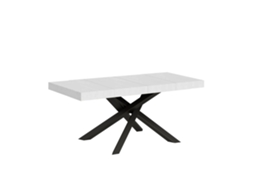 Mesa Extensível Volantis Premium 140/400x90 Cm, Pernas Em Madeira De Freixo Branco E Antracite Itamoby