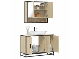 Vidaxl 2 Pcs Conj. Móveis Casa Banho Derivados Madeira Carvalho Sonoma