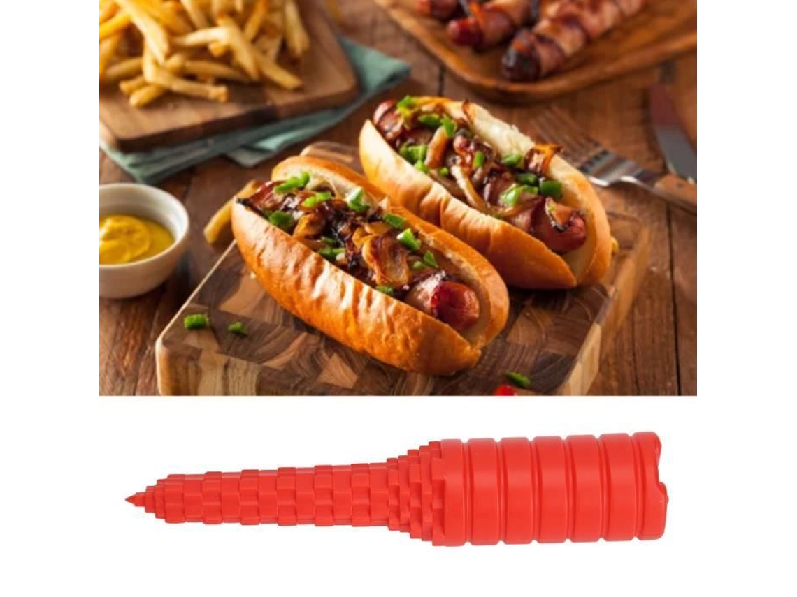 Broca de Pão de Cachorro-Quente HURRISE para Grelhar Broca de Pão de Cachorro-Quente Acessório de Ferramenta de Broca Culinária Vermelho