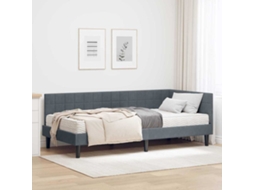 Vidaxl Estrutura De Cama De Canto Com Colchão 2 Unid. Cinzeto Veludo