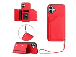 Capa Para Iphone 16 Plus Com Suporte Para Cartão E Suporte Para Celular Com Alça De Pulso