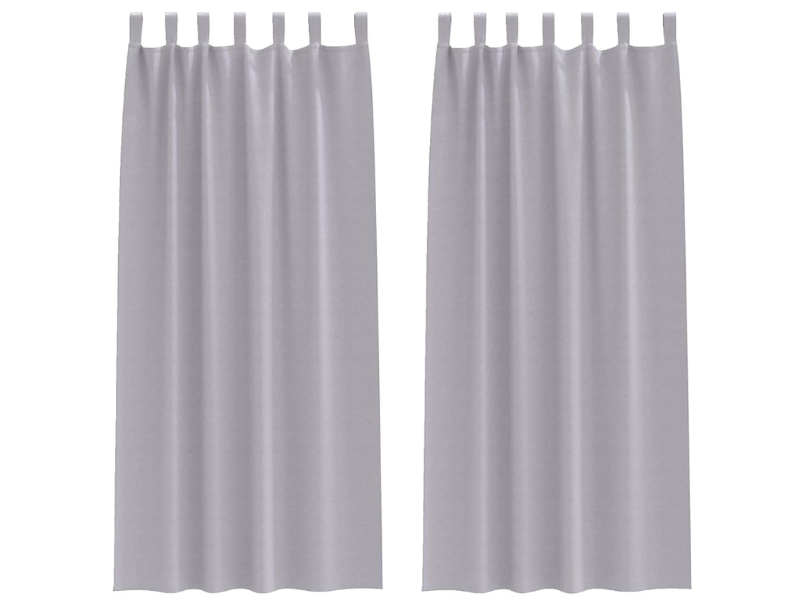 Conjunto 2 Cortinas Opacas Vidaxl Cinzento Poliéster (260 X 140 Cm)