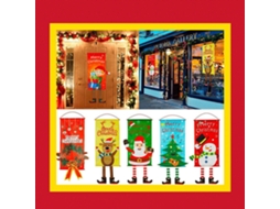 Banner De Natal Em Tecido Laxiscreed Com Boneco De Neve, Cervo, Duende E Árvore Para Portas E Paredes