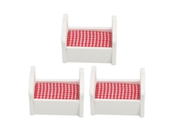 Berçário Em Miniatura De Madeira Para Casinha De Bonecas 1/12 1/6, 3pcs Decorativo