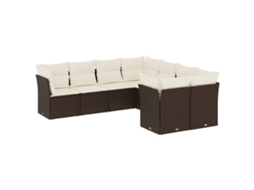Garden Sofa Set, Garden Sofa Sets Vidaxl Marrom Rattan / Vime (n/a)