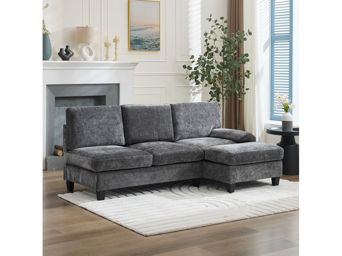 Sofá 3 lugares, 194*118*81cm, ideal para sala, apartamento, sala de TV e quarto.