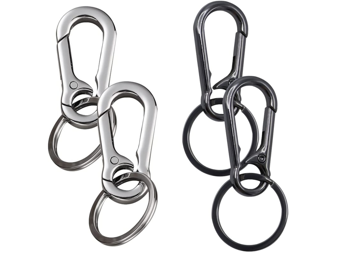 4 Pack Carabiner Chaveiro Metal Anti-roxo Desmontável Para Viagem Camping Diário