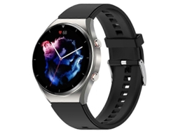 Smartwatch E09 com tela colorida de 1,32 polegadas, monitora frequência cardíaca e pressão arterial. Ly Ebike