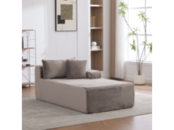 Sofá modular em chenille com espuma D30 de alta resiliência, fácil de mover e antiderrapante, com fita adesiva para sala de estar.