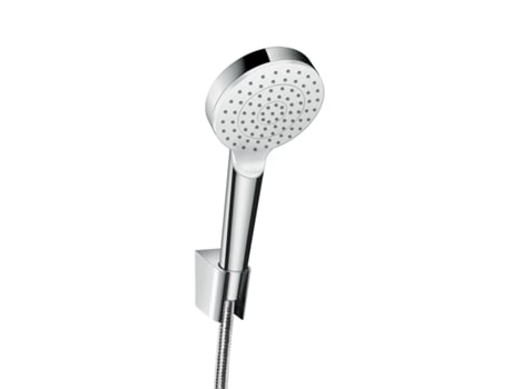 Conjunto De Suporte De Duche Hansgrohe Crometta 1jet Ecosmart Com Mangueira De Duche De 125 Cm, 26568400, Branco/cromo