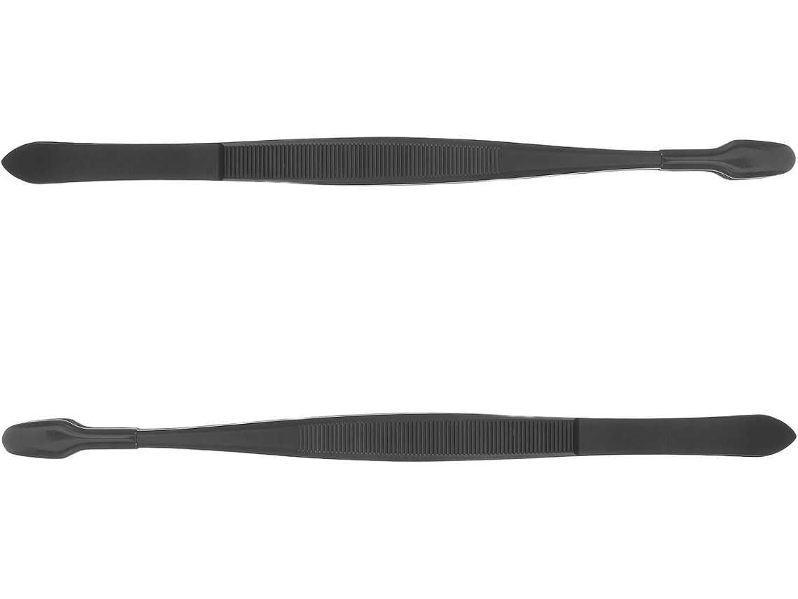 Amosfun Carimbo Pin em aço inoxidável, Preta, conjunto de 2 peças, cabo curvo ergonômico para evitar dobras.