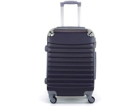Mala Pequena 4 Rodas 360º Bagagem De Mão Cabine Rígida Cantos Prateados (Azul) DESSY