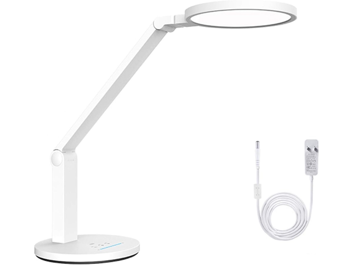 Luminária De Mesa Led 15w Com 3 Modos Cor E 10 Níveis Brilho, Ideal Para Leitura, Estudo E Trabalho, Na Cor Branca