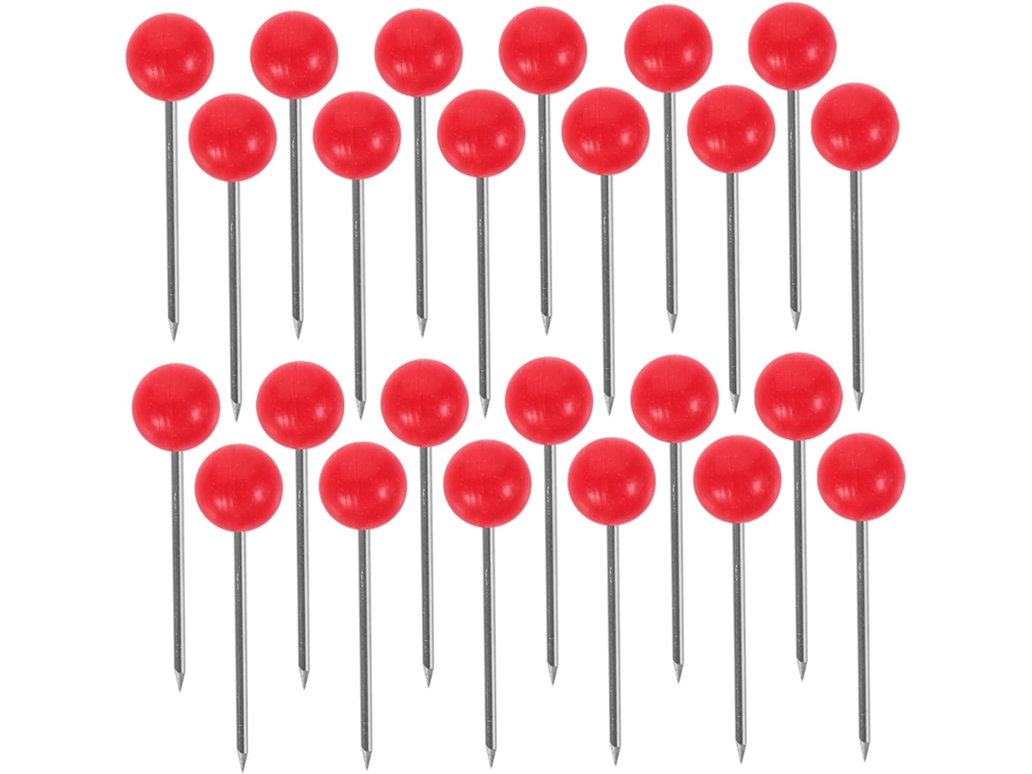 Conjunto de 1000 marcadores de mapa em aço inoxidável com encaixe confortável para projetos de artesanato e salas de aula.