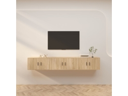 Wall-mounted Tv Cabinet Set, Wall-mounted Tv Cabinet Sets Vidaxl Marrom Madeira Processada (n/a)