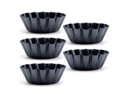 MEOIRUERY Forma Para Torta Forma Para Quiche 8 Peças Com Revestimento Antiaderente Preta