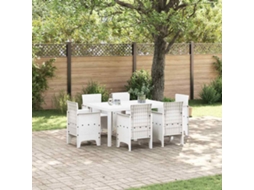 Vidaxl Conjunto De Jantar Para Jardim 7 Unid. Branco Rattan Polt