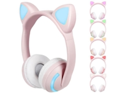 Fones de Ouvido Estéreo Sem Fio Hk18628-Bt5.0 Bluetooth Rosa Fones de Ouvido Estéreo Sem Fio Bt5.0 com Luz YWEI