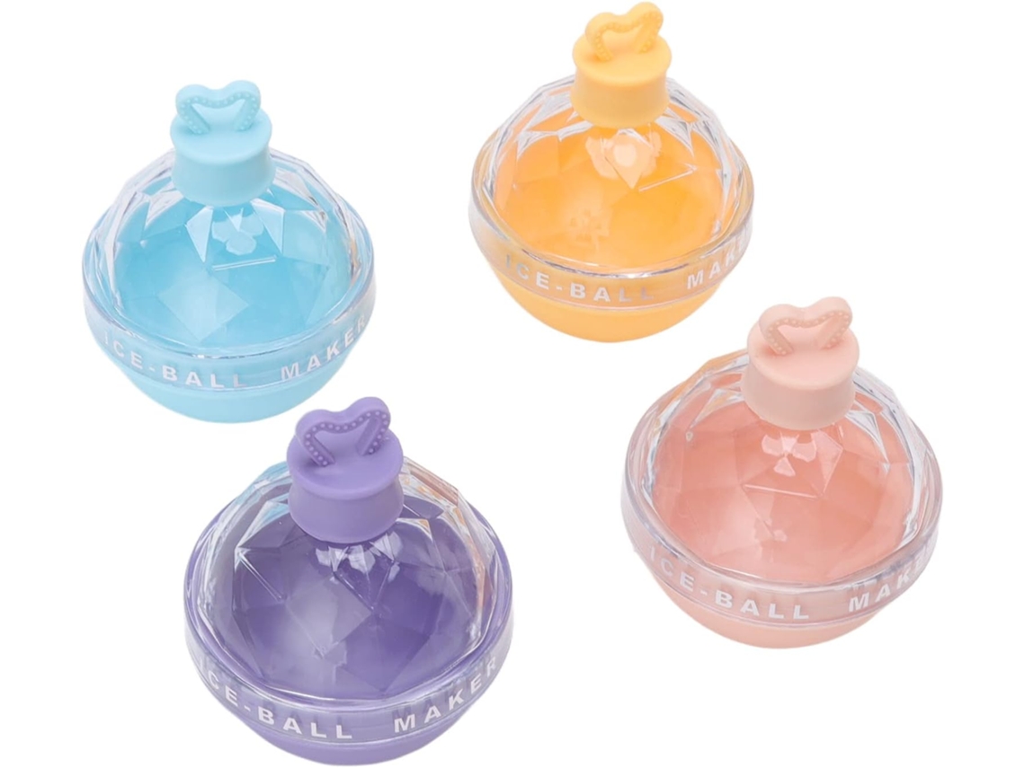 Forma De Gelo Redonda Grande 6cm Com Tampa Coquetéis Uísque, Molde De Gelo Hóquei 4 Peças