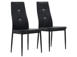 Vidaxl Cadeiras De Jantar 2 Pcs Couro Artificial Preto