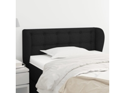 Vidaxl Cabeceira De Cama C/ Abas Tecido 83x23x78/88 Cm Preto