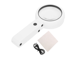 Lupa de Mão com Luz Led Plegável de Alta Magnificação para Leitura, Soldagem, Inspeção e Joiaria para Idosos