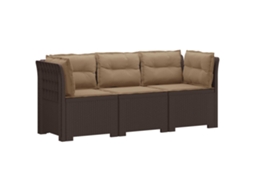 Maison Exclusive - Sofá De Jardim 3 Lugares Com Almofadas Visual Rattan Pp